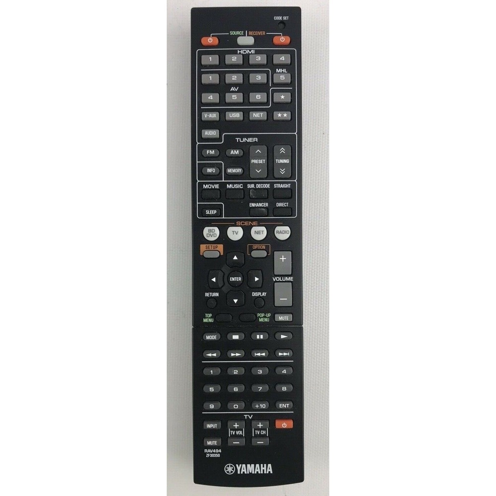 Genuine Yamaha A/V Receiver Infrared Remote‎ RAV949 ZF30350 Tested